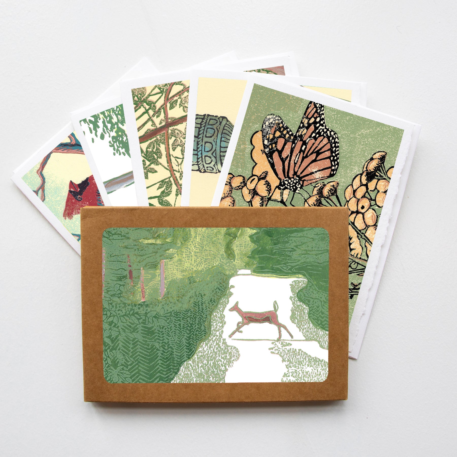A casually elegant card set featuring Michigan wildlife art by Natalia Wohletz.