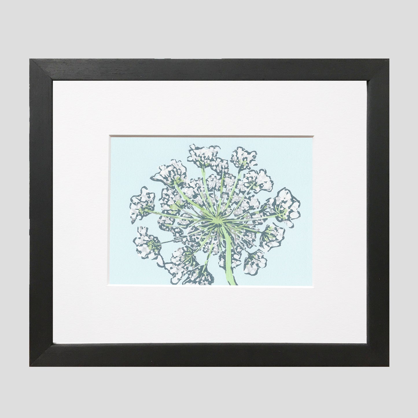 Queen Anne's Lace art by printmaker Natalia Wohletz of Peninsula Prints featuring the wildflower growing on Mackinac Island.