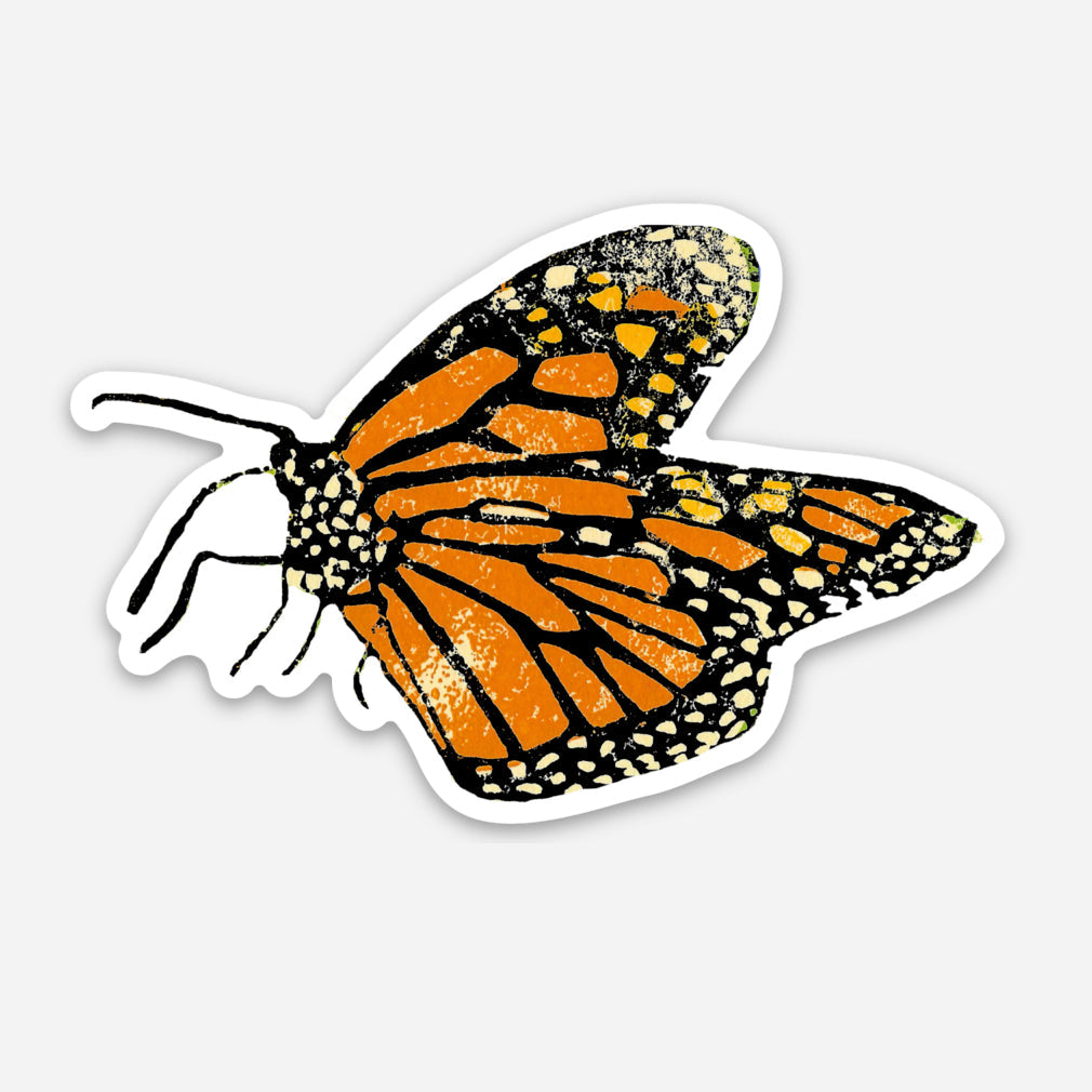 Monarch Butterfly Vinyl Sticker by Mackinac Island Artist Natalia Wohletz of Peninsula Prints.