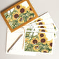 A casually elegant card set featuring flower art by Natalia Wohletz of Peninsula Prints titled Sunflower Patch.